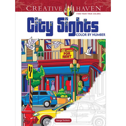 Creative Haven City Sights Color by Number - Paperback | Books | Wiccan Center