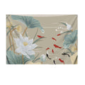Chinese Lotus Carp Wall Art Tapestry - 39x51 Inch Living Room & Bedroom Decor