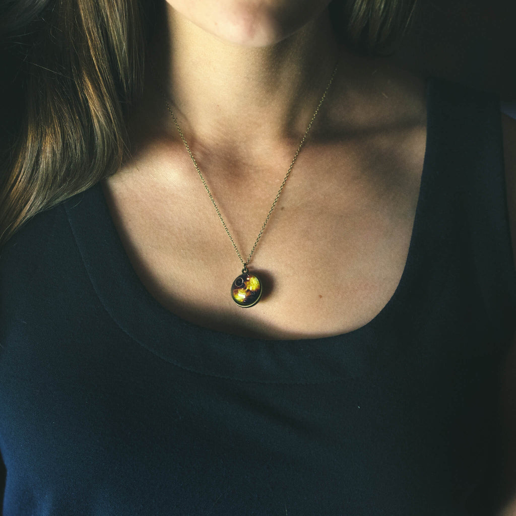Voyager Golden Record Double-Sided Necklace | Necklace | Wiccan Center