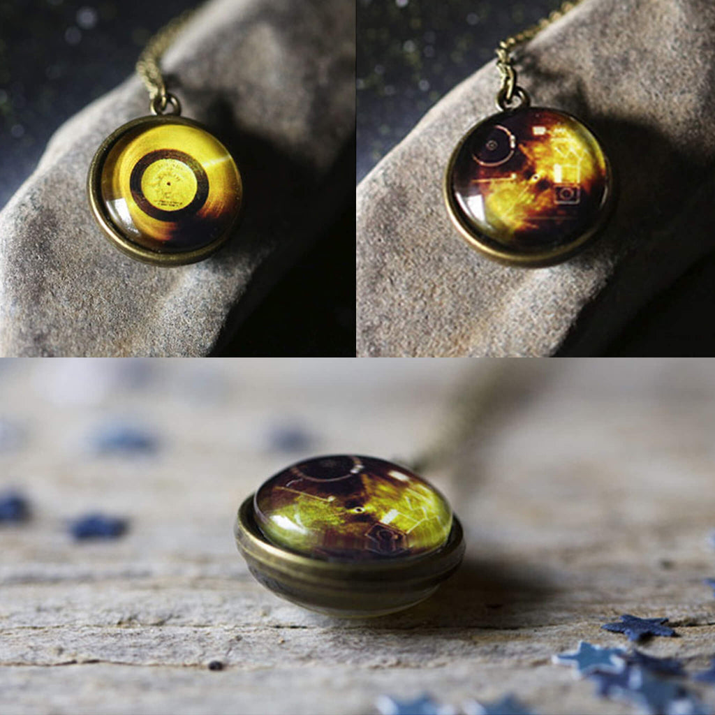 Voyager Golden Record Double-Sided Necklace | Necklace | Wiccan Center