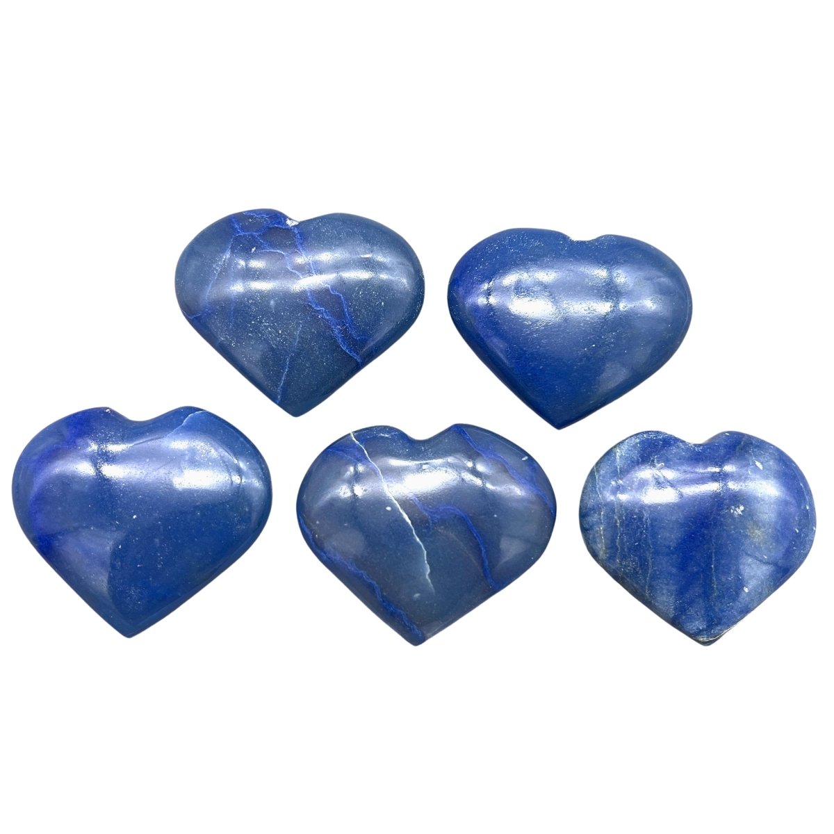 Dumortierite Small Hearts (1.5 to 2.5 Inches) Hand Carved Polished Gemstone Decor