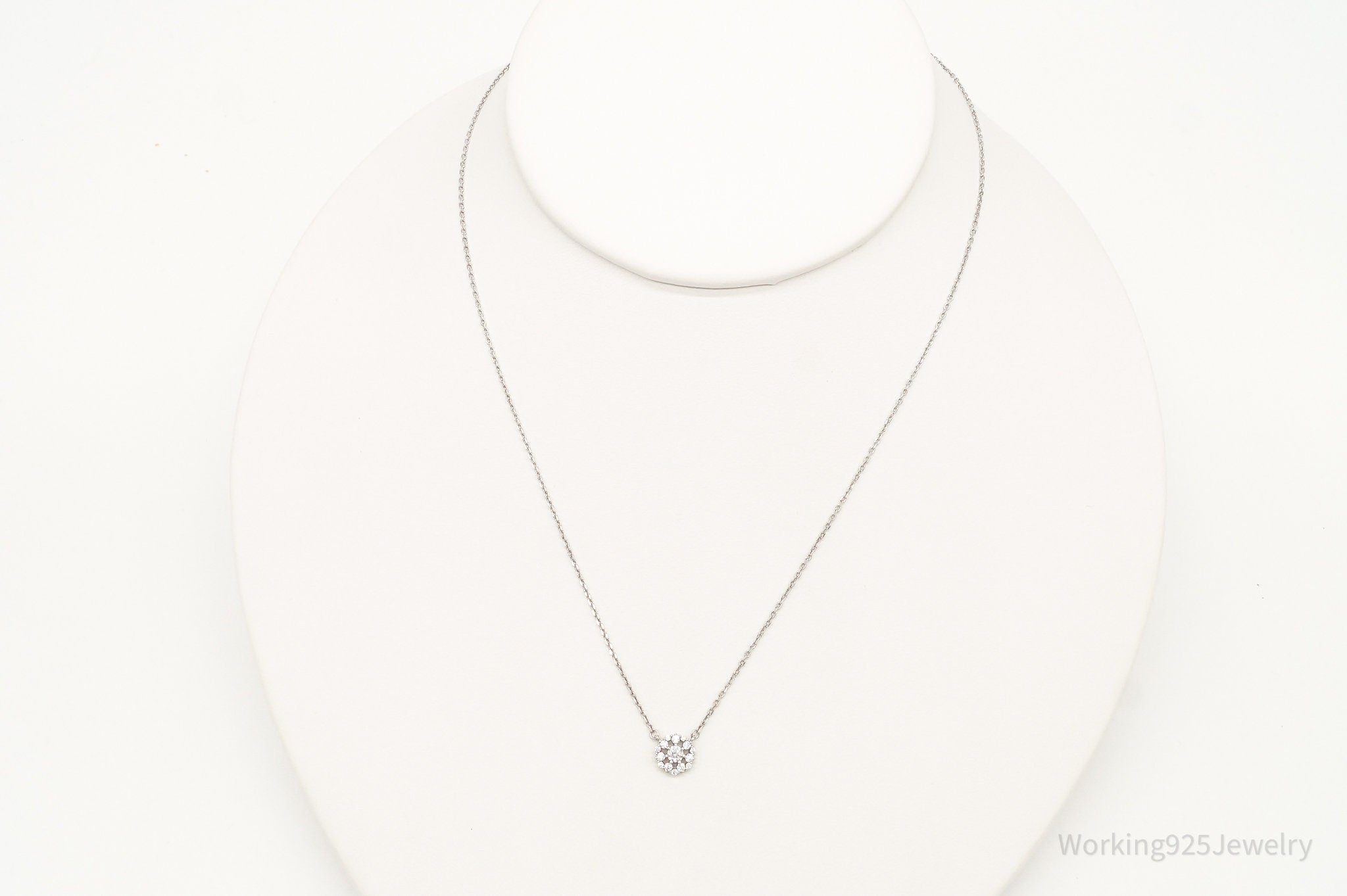 Vintage Cubic Zirconia Sterling Silver Necklace | Jewelry > Necklaces > Pendants | Wiccan Center