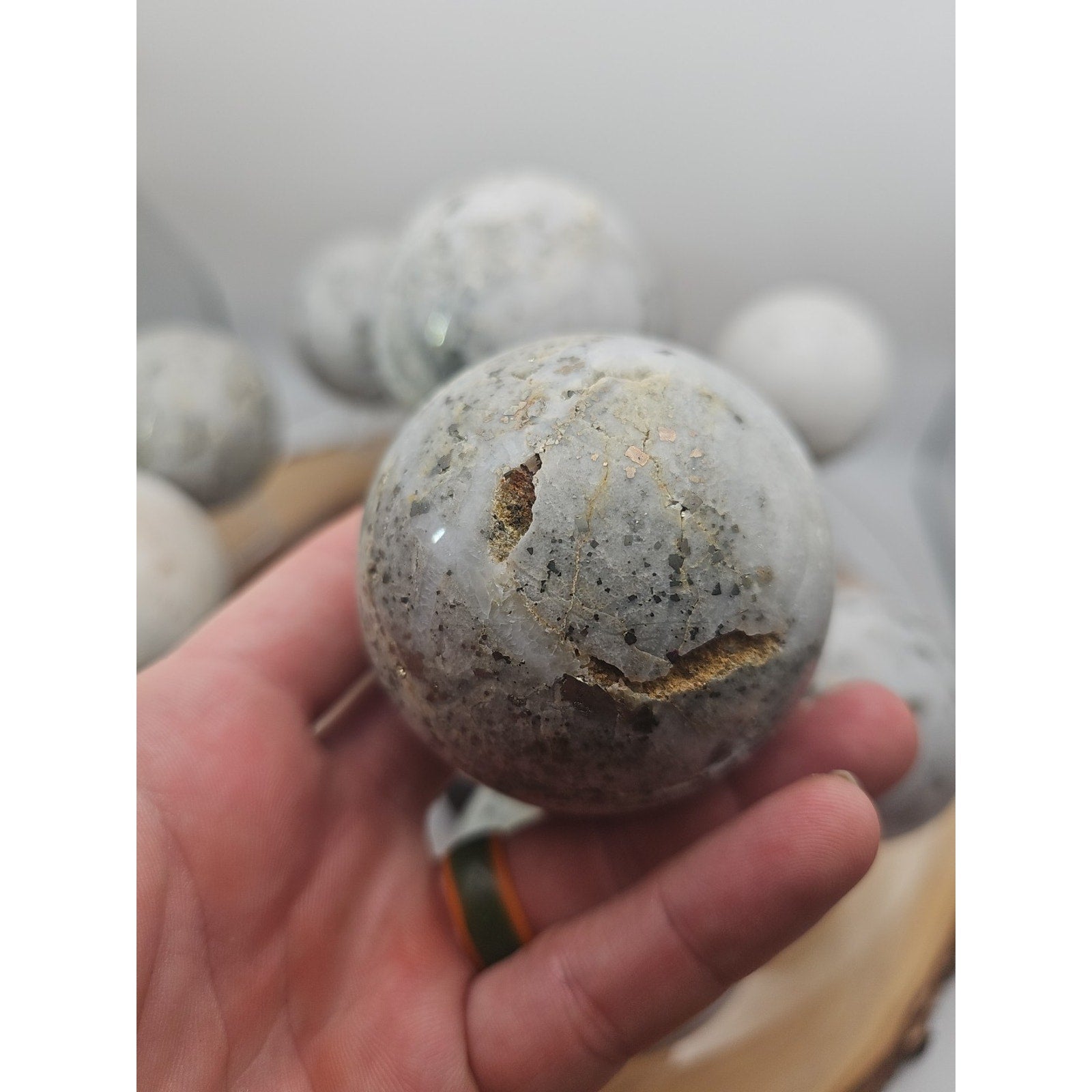 1 Each Natural Golden Pyrite & Jasper Crystal Sphere Ball Polished 55mm + | Crystal Spheres & Eggs | Wiccan Center