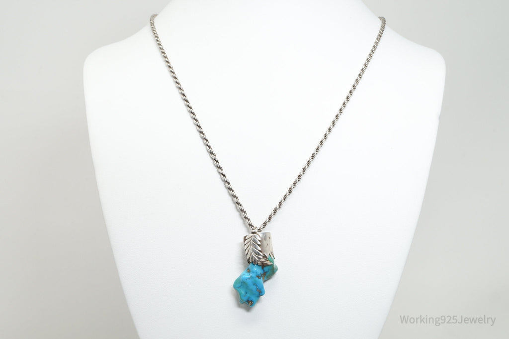 Vintage Handmade Native American Turquoise Sterling Silver Necklace Pendant | Jewelry > Necklaces > Pendants | Wiccan Center