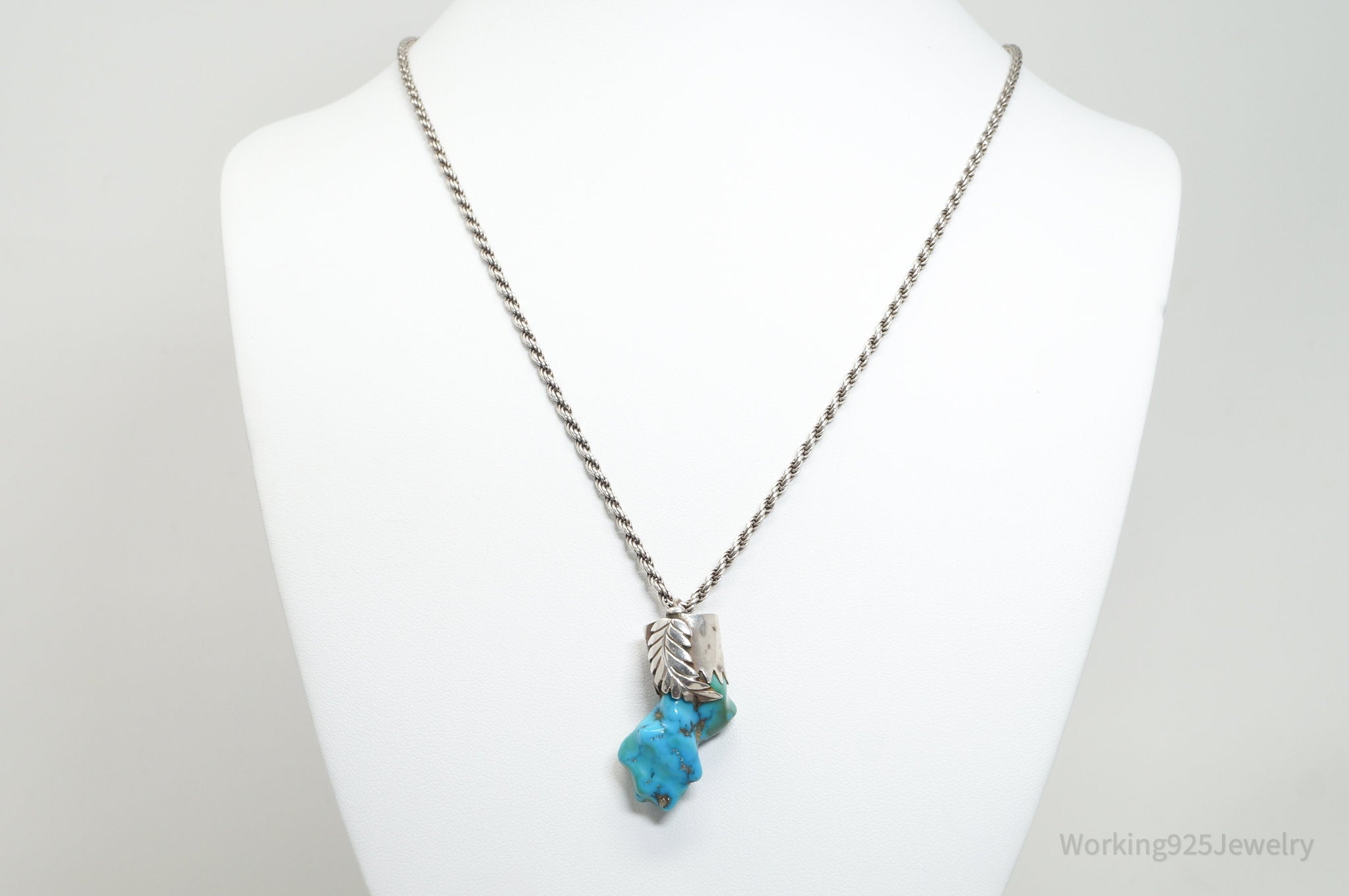 Vintage Handmade Native American Turquoise Sterling Silver Necklace Pendant | Jewelry > Necklaces > Pendants | Wiccan Center
