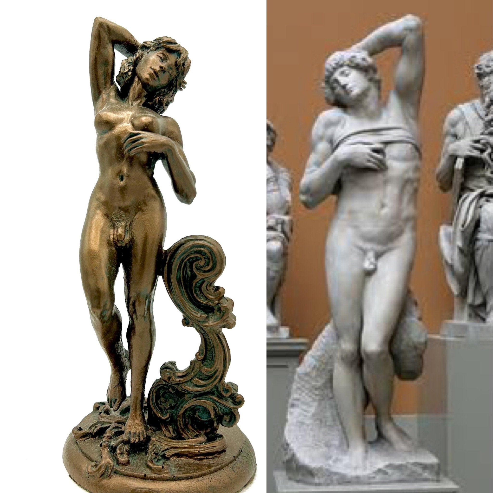 Amour- Propre: Trans Pride Statue, Hand Painted Resin Sculpture | Classical Art Transgender Figurine | LGBTQ Art for Home Decor