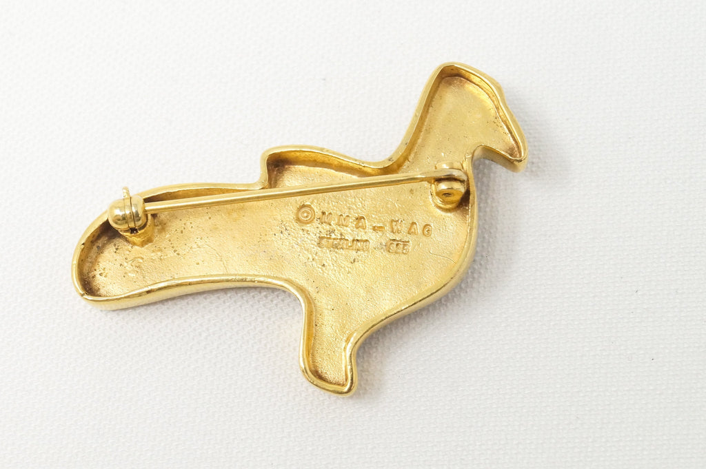 Vitg Designer MMA WAG Gold Wash Bird Enamel Amethyst Sterling Silver Brooch Pin | Jewelry > Necklaces > Pendants | Wiccan Center