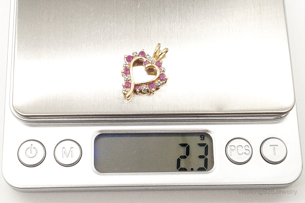 Designer Ross Simons Ruby Diamond Heart Gold Vermeil Sterling Silver Pendant | Jewelry > Necklaces > Pendants | Wiccan Center