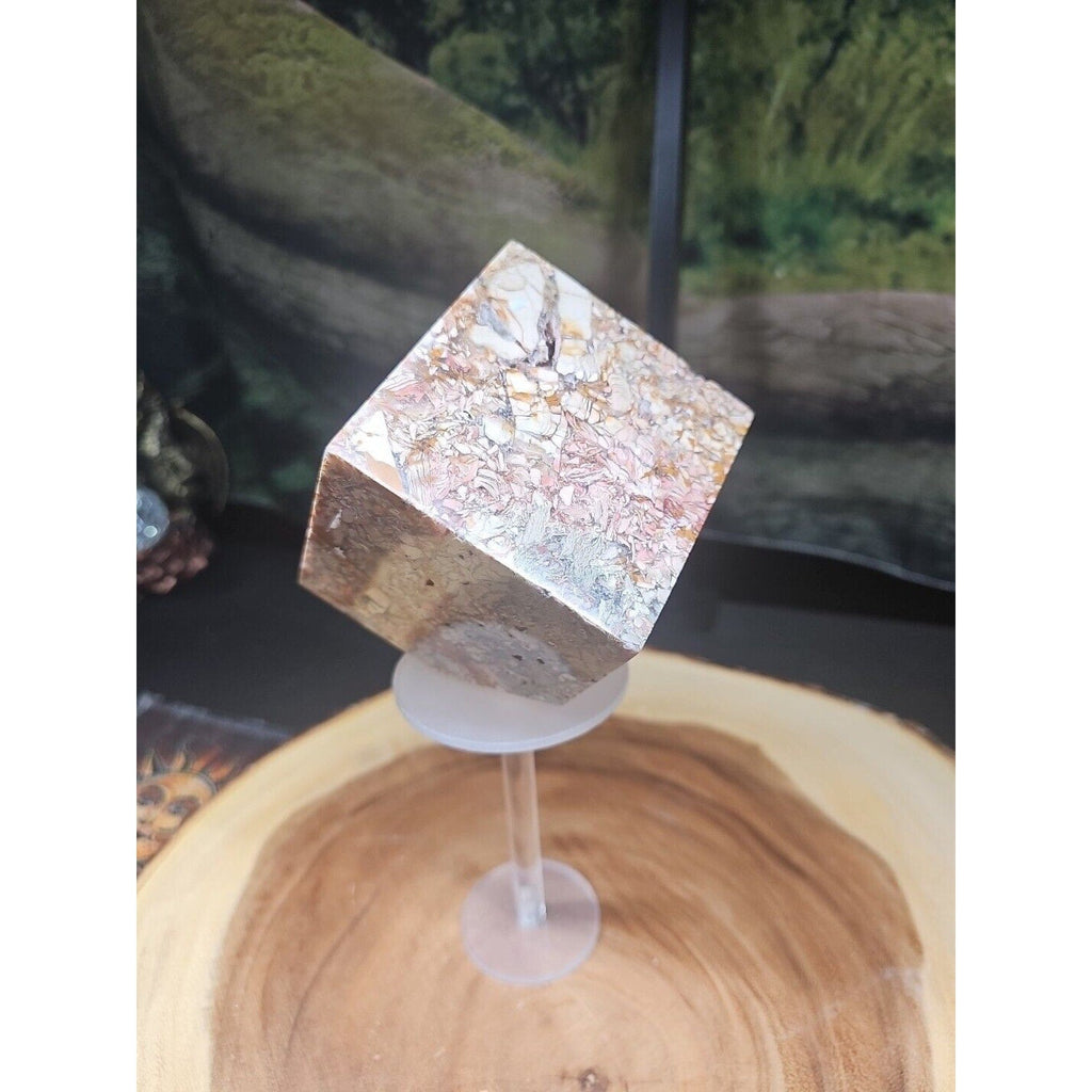 2.83LB 1Pcs Natural Ocean Jasper Onyx Quartz Crystal Geode Square Heptahedron | Geodes & Clusters | Wiccan Center