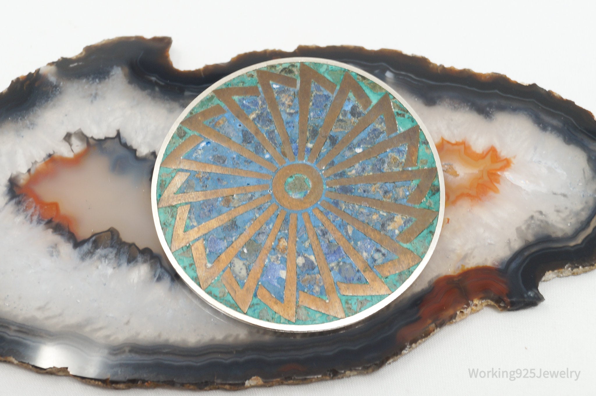 Vintage Taxco POM Mexican Brass Abstract Sterling Silver Brooch Pin Pendant | Jewelry > Necklaces | Wiccan Center
