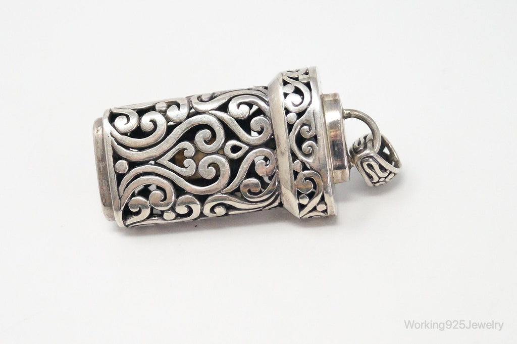 Vintage Large Mother Of Pearl Bali Inspired Sterling Silver Pendant | Jewelry > Necklaces > Pendants | Wiccan Center