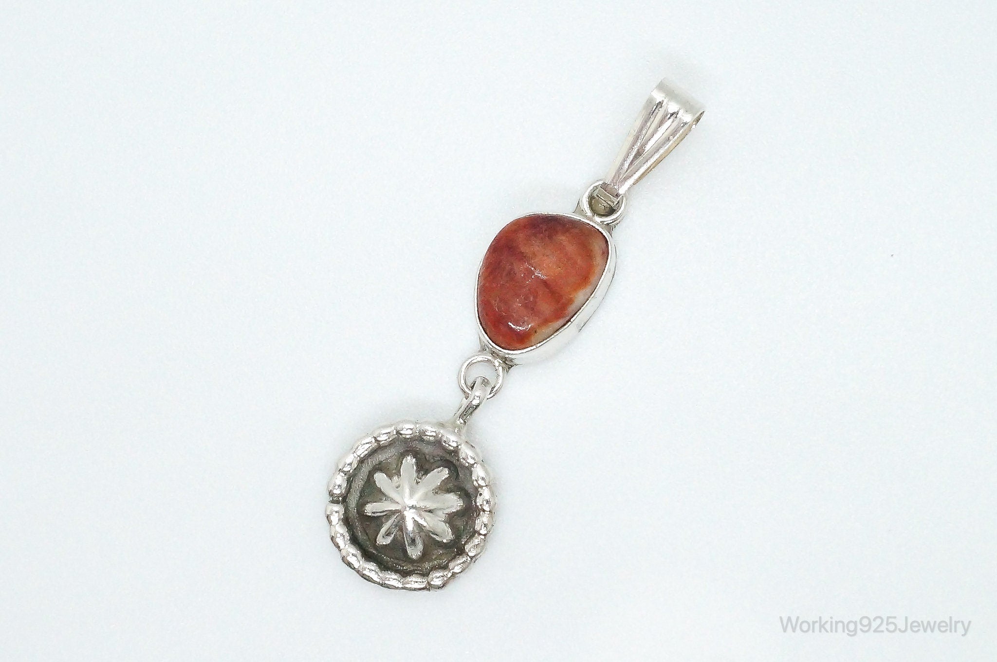 Vintage Native American Unsigned Coral Sterling Silver Pendant | Jewelry > Necklaces > Pendants | Wiccan Center