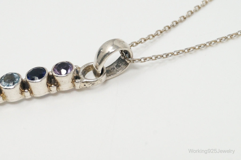 Vintage Multi Gemstone Sterling Silver Necklace | Jewelry > Necklaces > Pendants | Wiccan Center