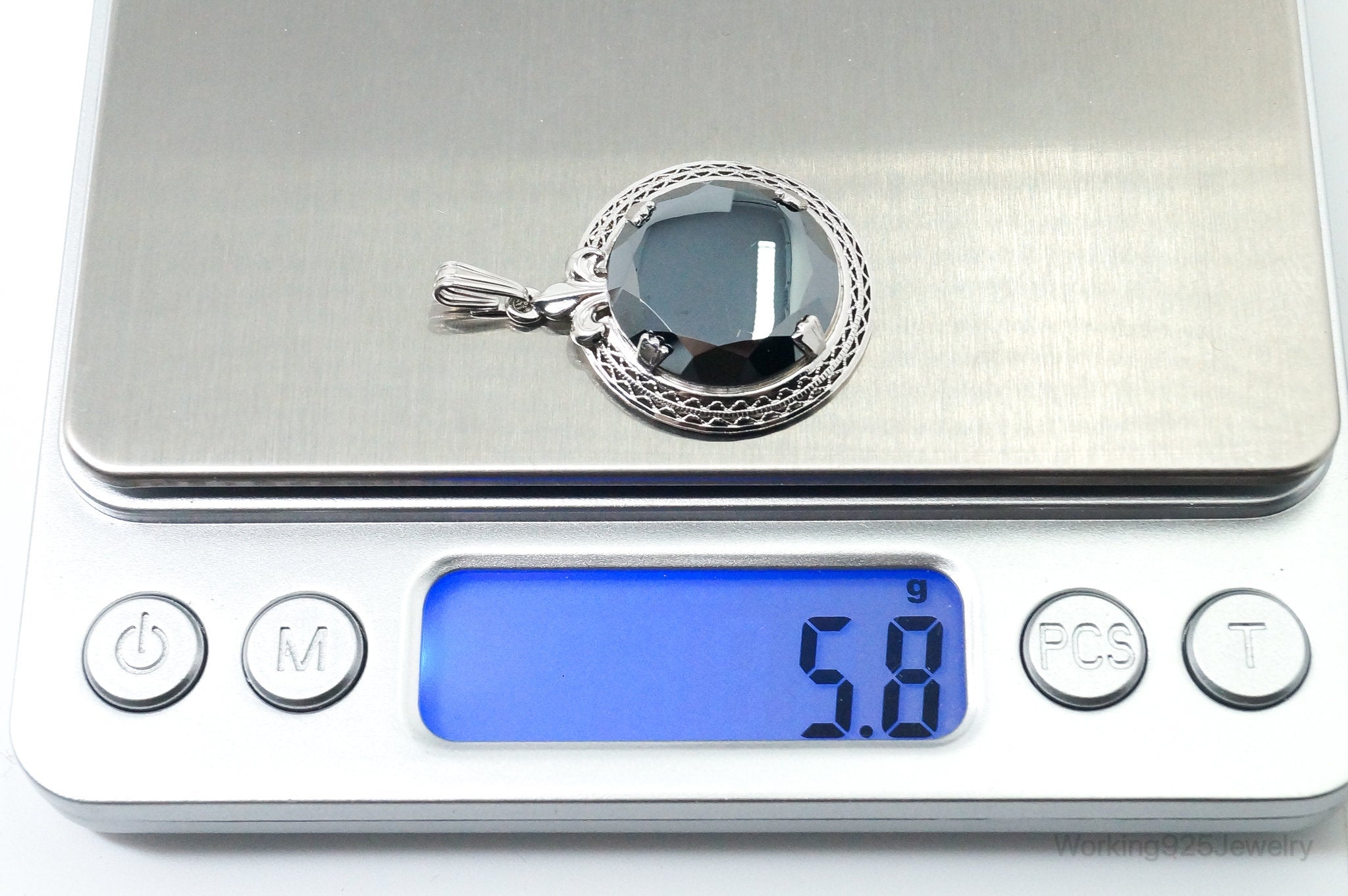 Vintage Designer Sorrento Hematite Sterling Silver Pendant | Jewelry > Necklaces > Pendants | Wiccan Center