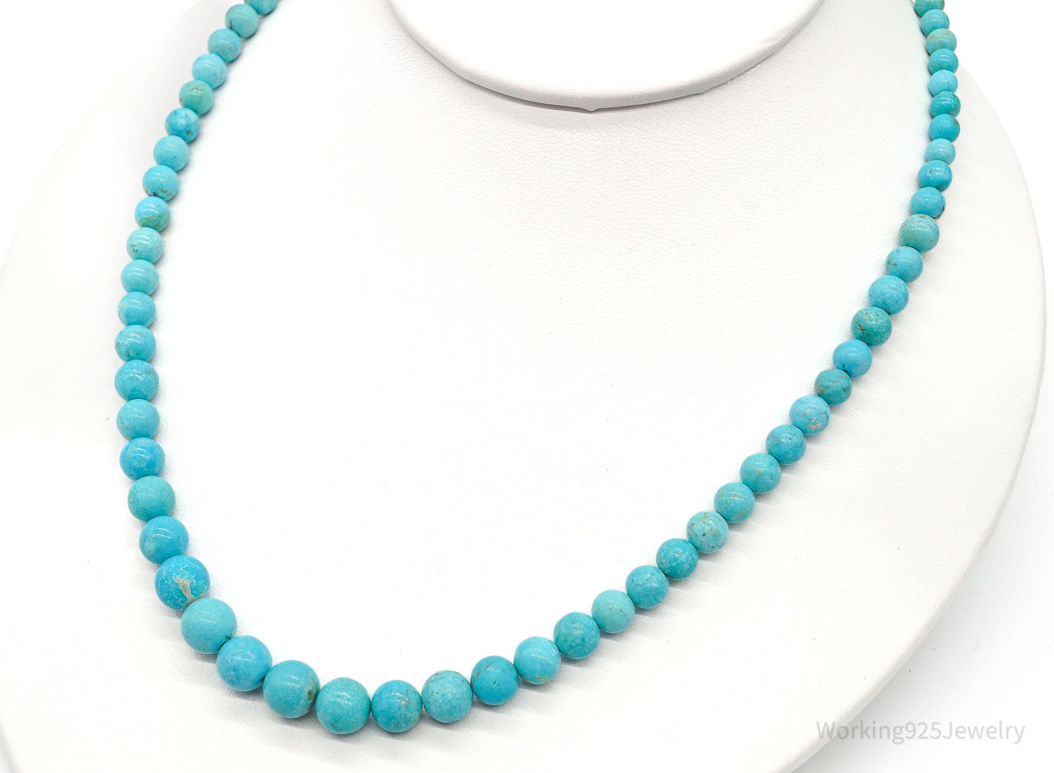 VTG Southwestern Desert Rose Trading Turquoise Bead Sterling Silver Necklace | Jewelry > Necklaces | Wiccan Center