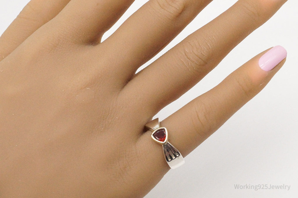 Vintage Garnet Gold Sterling Silver Ring - Size 6 | Jewelry > Rings | Wiccan Center