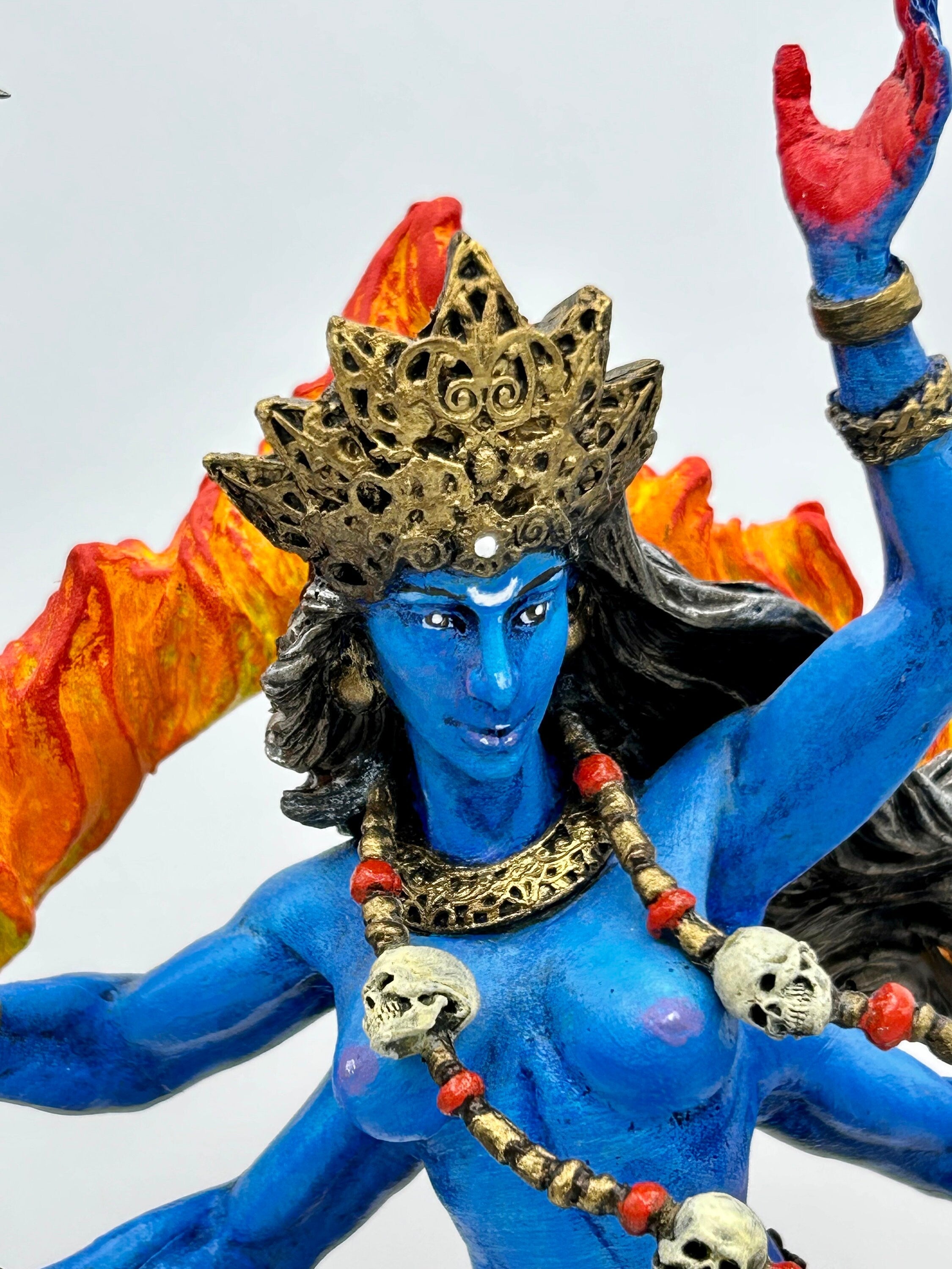 Kali Goddess Statue, Full Color Resin Sculpture |Mythological Figurine |Myths and Legends Hindu Statue |Mythic Altar Statue for Home Decor