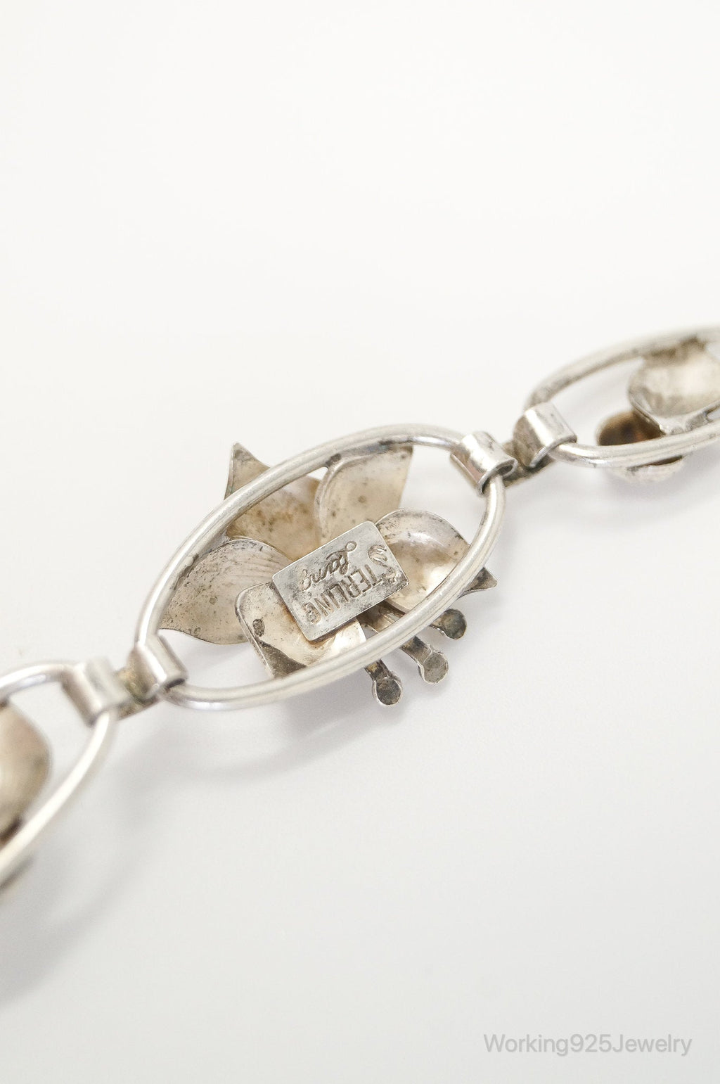 Lang Antiques Floral Link Sterling Silver Necklace | Jewelry > Necklaces > Pendants | Wiccan Center