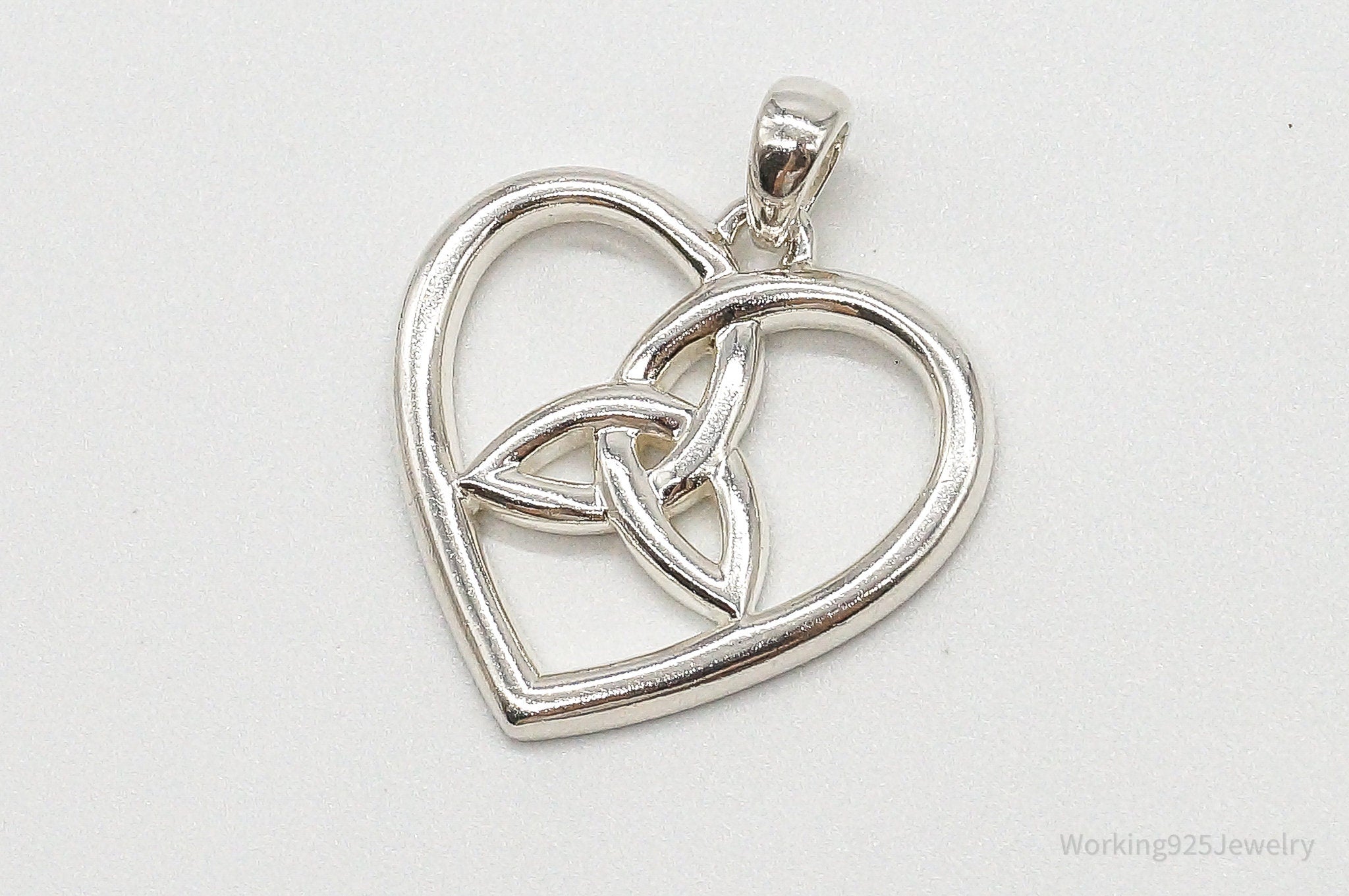 Vintage Large Ireland Celtic Heart Sterling Silver Pendant | Jewelry > Necklaces > Pendants | Wiccan Center