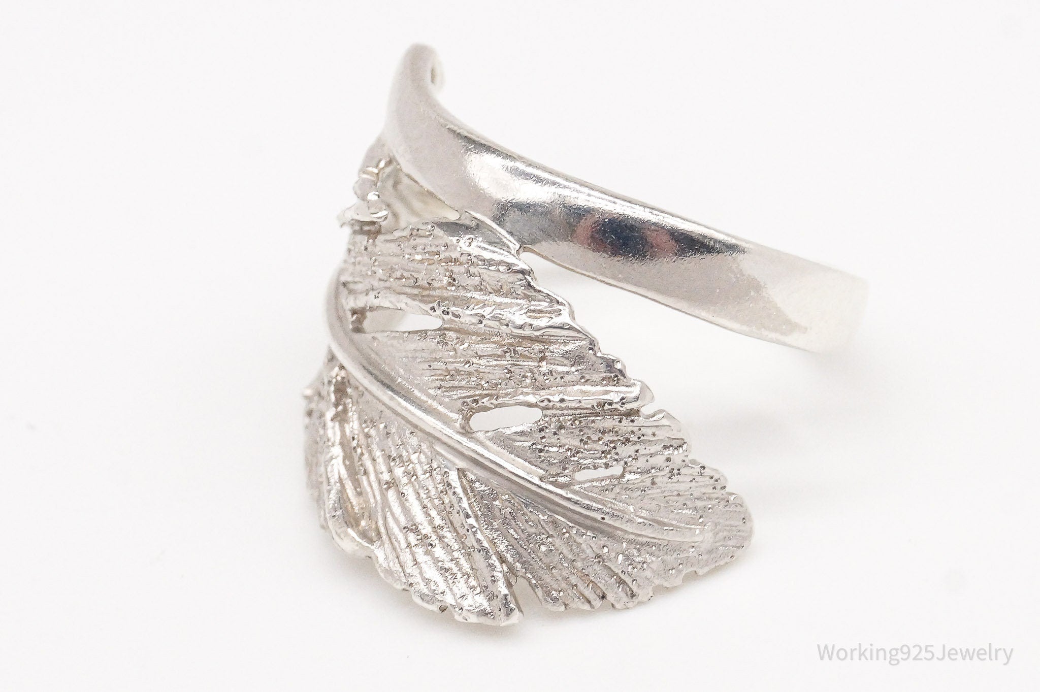 Vintage Italian Designer RCI Leaf Feather Sterling Silver Ring - Size 7.5 | Jewelry > Rings | Wiccan Center