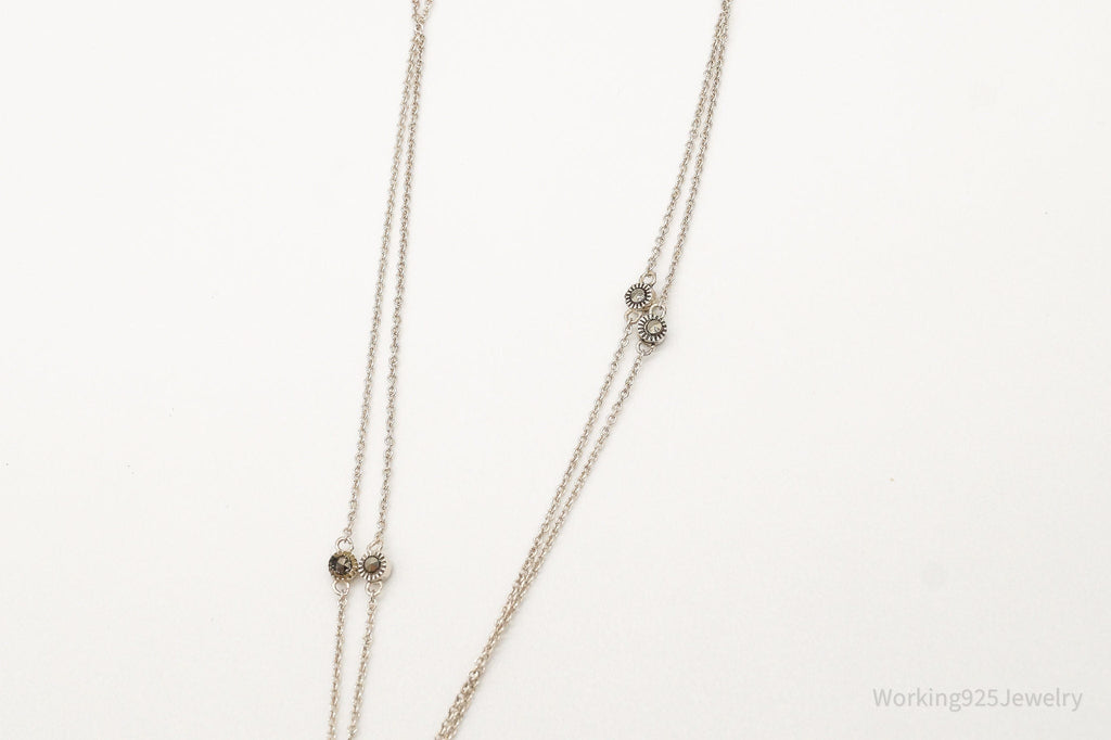 Designer Judith Jack Blue Stone Marcasite Sterling Silver Necklace | Jewelry > Necklaces > Pendants | Wiccan Center