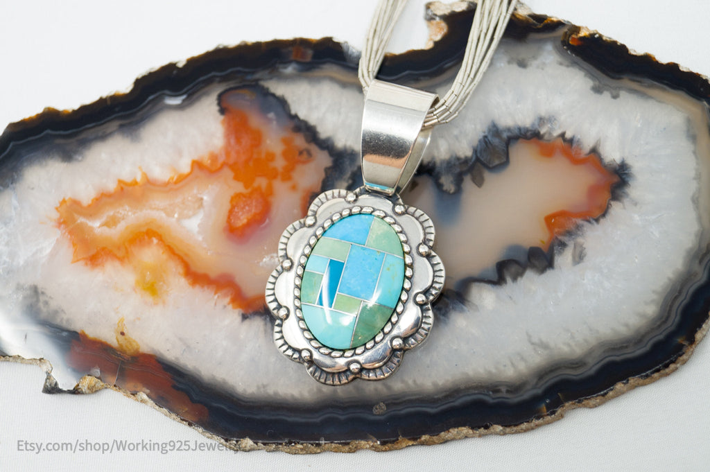 Vintage Designer Carolyn Pollack Relios Turquoise Sterling Silver Necklace | Jewelry > Necklaces | Wiccan Center