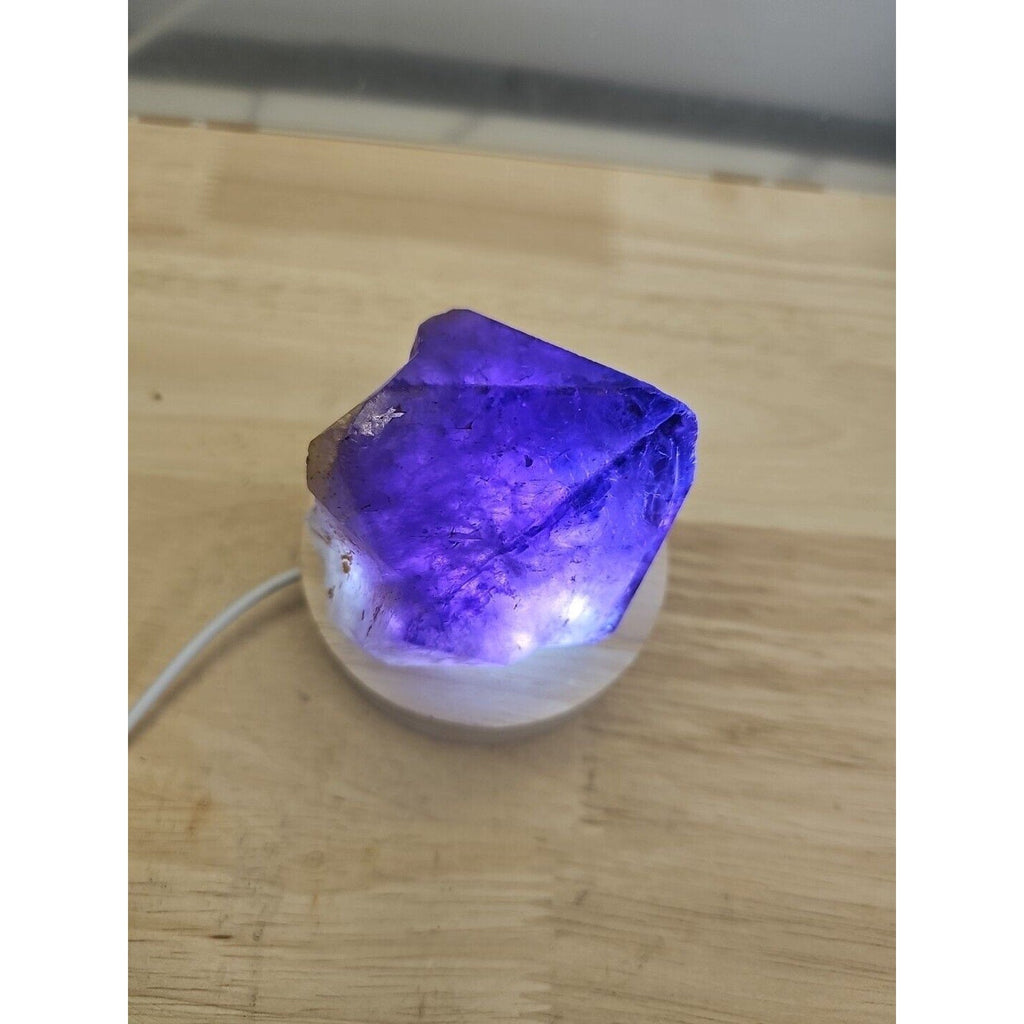 Natural Amethyst Backbone Scepter Crystal with LED — 294g Mineral Specimen | CrystalCloud Company