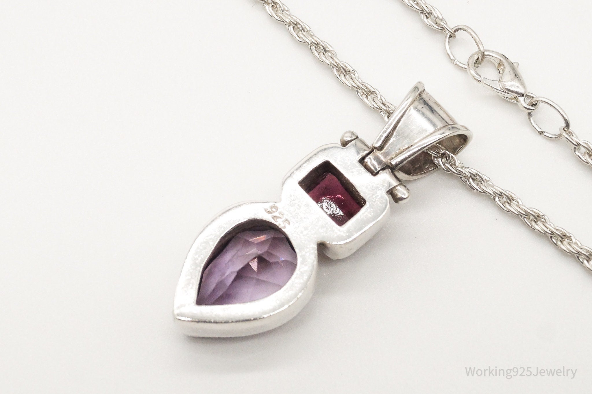 Vintage Amethyst Rhodolite Garnet Sterling Silver Necklace | Jewelry > Necklaces > Pendants | Wiccan Center