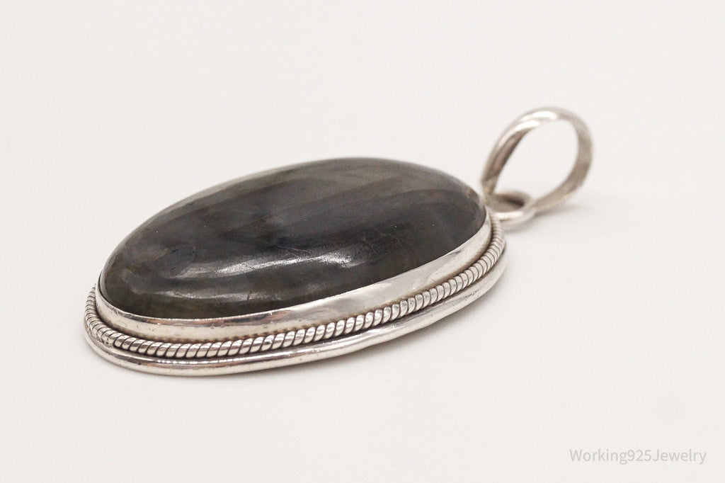 Vintage Large Labradorite Sterling Silver Pendant | Jewelry > Necklaces > Pendants | Wiccan Center