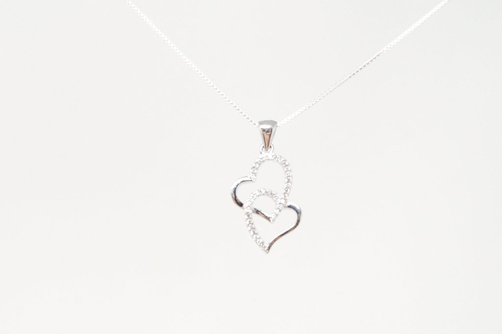 Vintage Open Hearts Forever Link Collection CZ Sterling Silver Necklace Pendant | Jewelry > Necklaces > Pendants | Wiccan Center