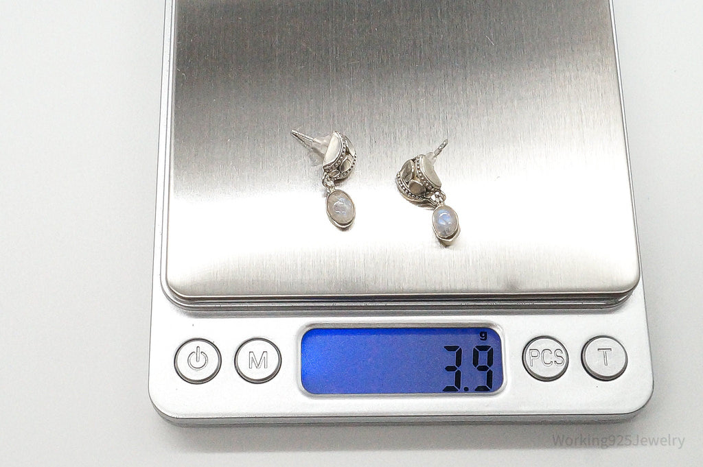 Vintage Moonstone Bali Style Sterling Silver Earrings | Jewelry > Earrings | Wiccan Center