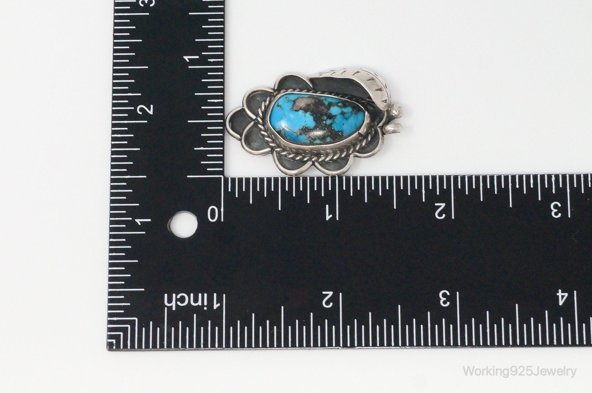 Large Vintage Native American Unsigned Turquoise Sterling Silver Pendant | Jewelry > Necklaces > Pendants | Wiccan Center