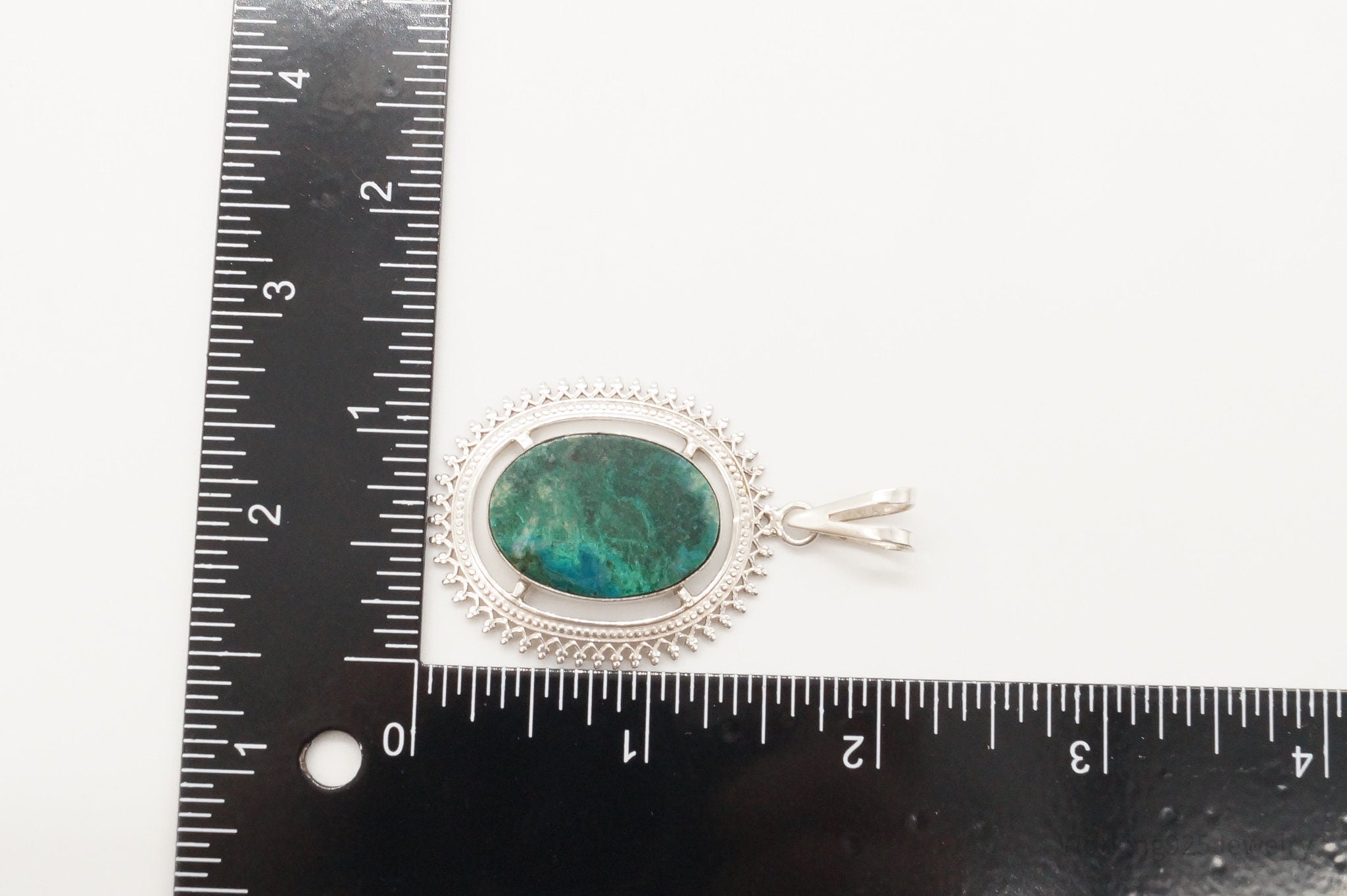 Vintage Large Chrysocolla Sterling Silver Pendant | Jewelry > Necklaces > Pendants | Wiccan Center