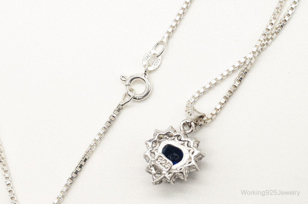 Blue Lab Sapphire Cubic Zirconia Heart Sterling Silver Necklace | Jewelry > Necklaces > Pendants | Wiccan Center
