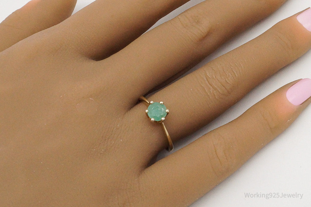 Vintage RJ Green Jade Gold Vermeil Sterling Silver Ring - Size 7.25 | Jewelry > Rings | Wiccan Center