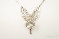 Vintage Fairy Glass Marble Sterling Silver Necklace | Jewelry > Necklaces > Pendants | Wiccan Center