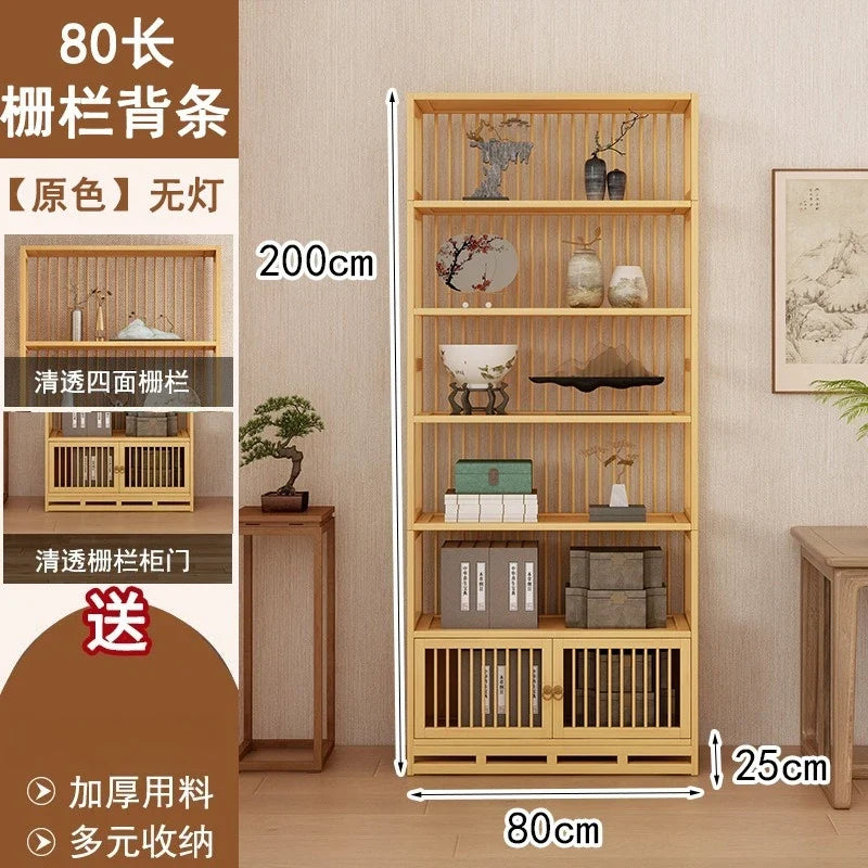 Chinese Duobao Pavilion Bogu Cabinet | Illuminated Tea & Curio Display Shelf | Bogu Racks | Wiccan Center