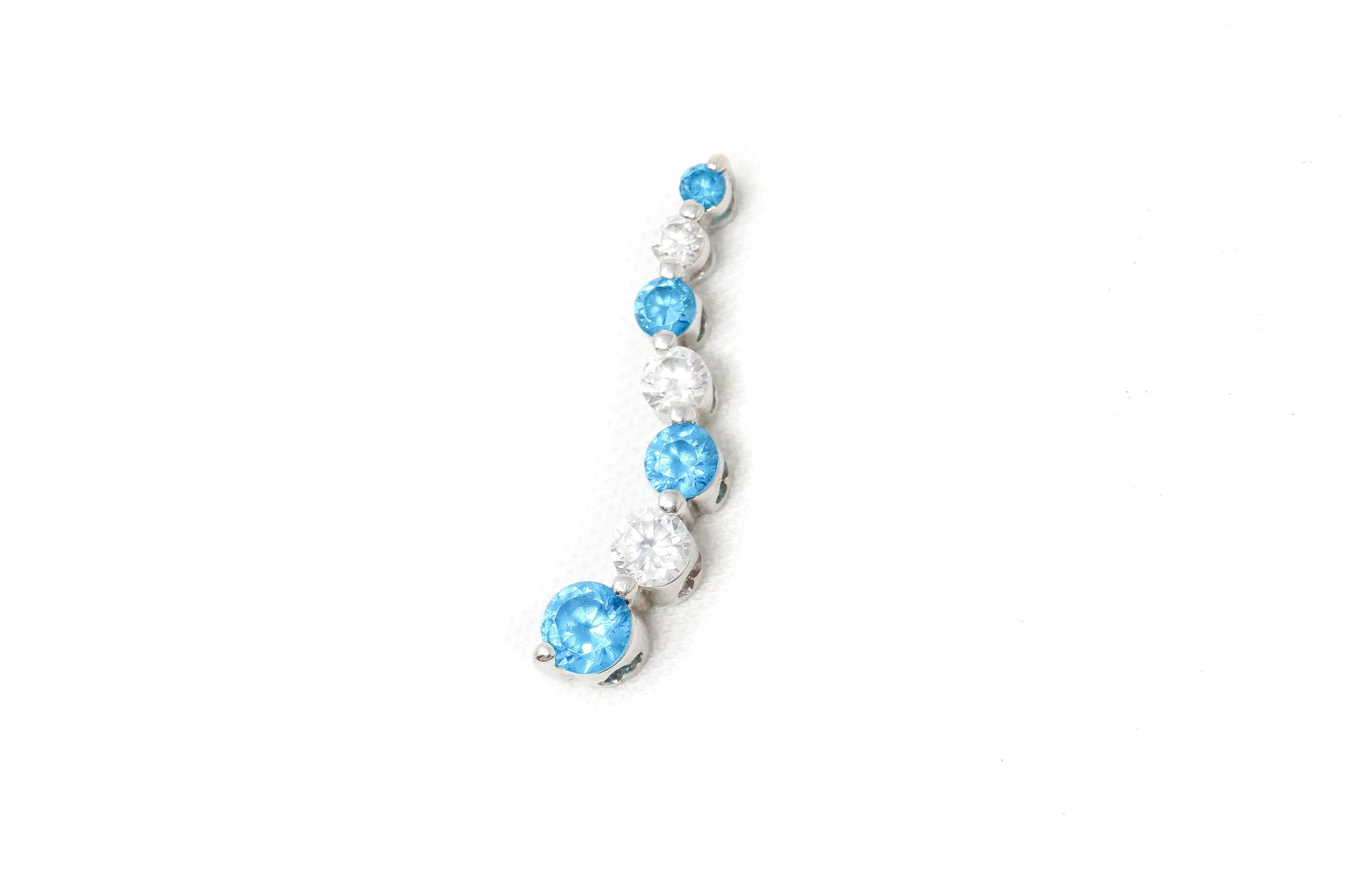 Vintage Designer SAI Art Deco Blue Topaz CZ Sterling Silver Necklace Pendant | Jewelry > Necklaces > Pendants | Wiccan Center