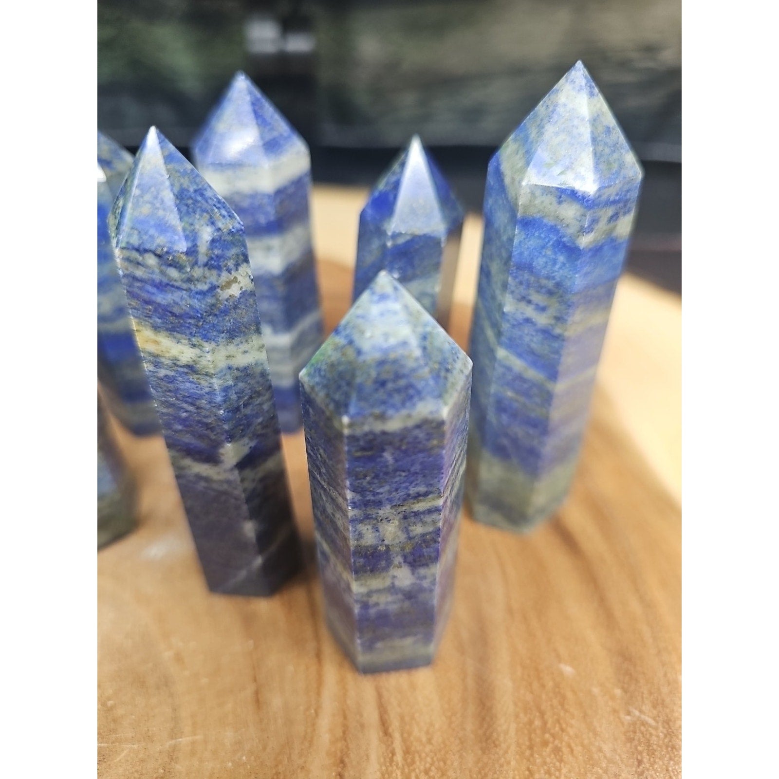 Blue Lapis Lazuli & Pyrite Crystal Tower — Rare Generator Point from Brazil | CrystalCloud Company | Crystal Points & Towers | Wiccan Center