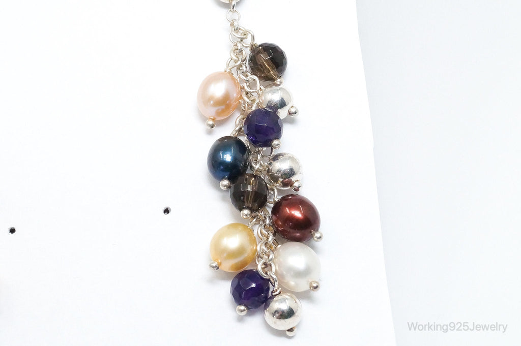 Vintage Italian Designer Multi Gem Sterling Silver Earrings | Jewelry > Earrings | Wiccan Center