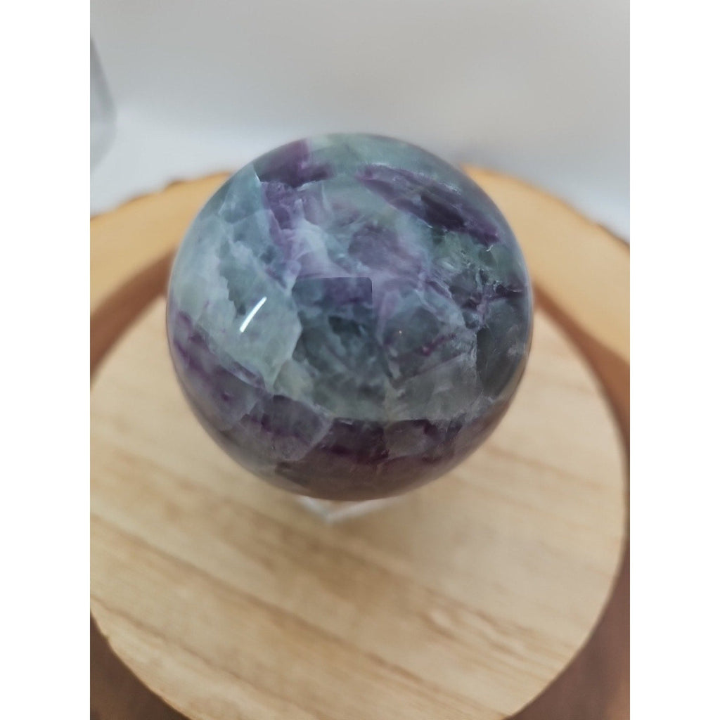 1.09lb Natural Rainbow Fluorite Quartz Crystal Sphere Ball Polished | Crystal Spheres & Eggs | Wiccan Center