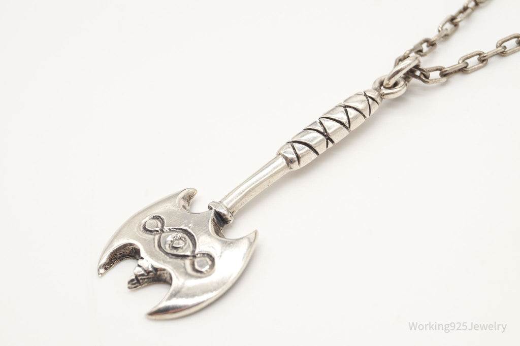 Vintage Large Battle Axe Sterling Silver Necklace | Jewelry > Necklaces > Pendants | Wiccan Center
