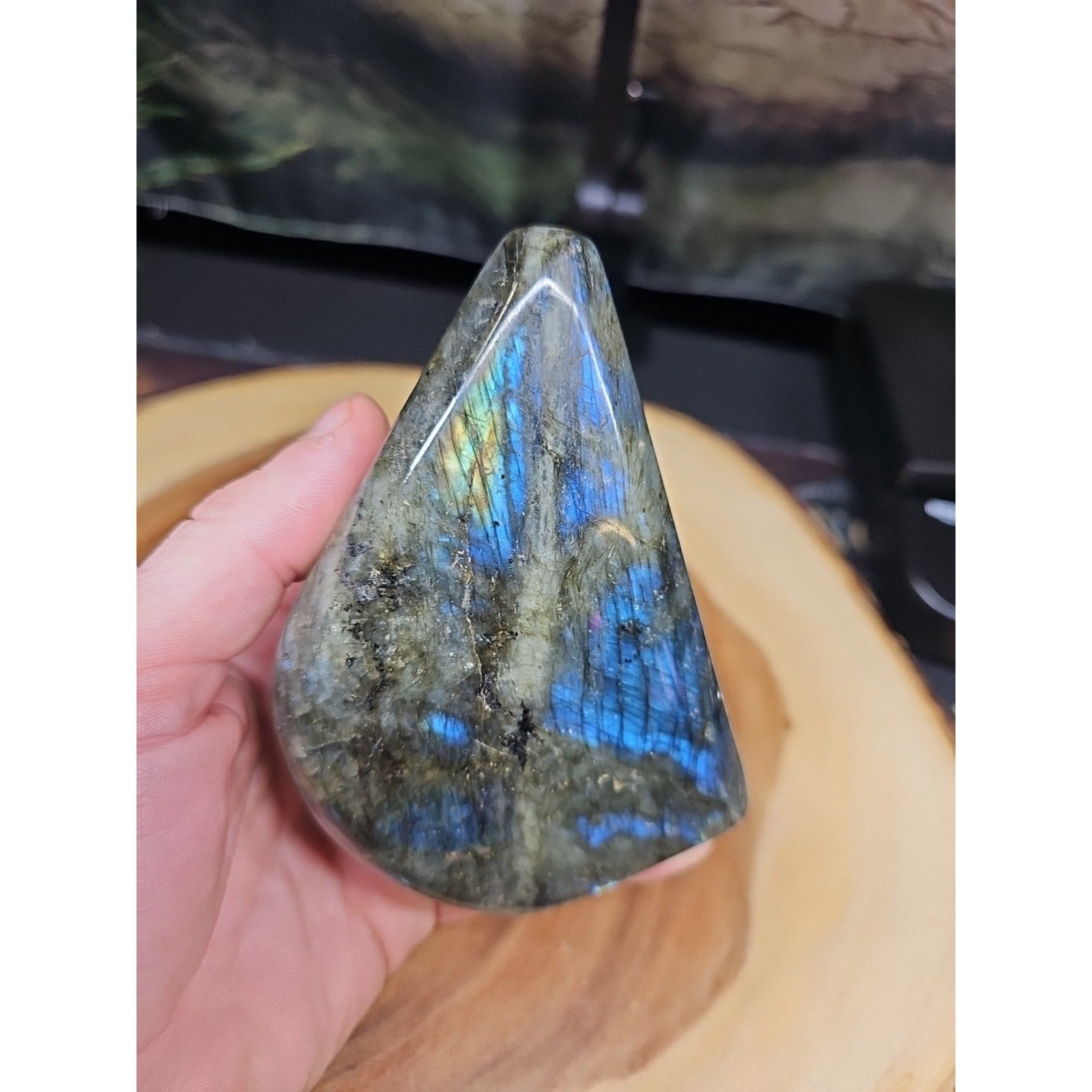 1.45LB 1Pcs Natural Rainbow Labradorite Crystal Spectrolite Stone