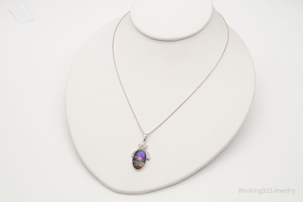 Vintage Designer Ciana Paua Abalone Shell Sterling Silver Necklace | Jewelry > Necklaces > Pendants | Wiccan Center