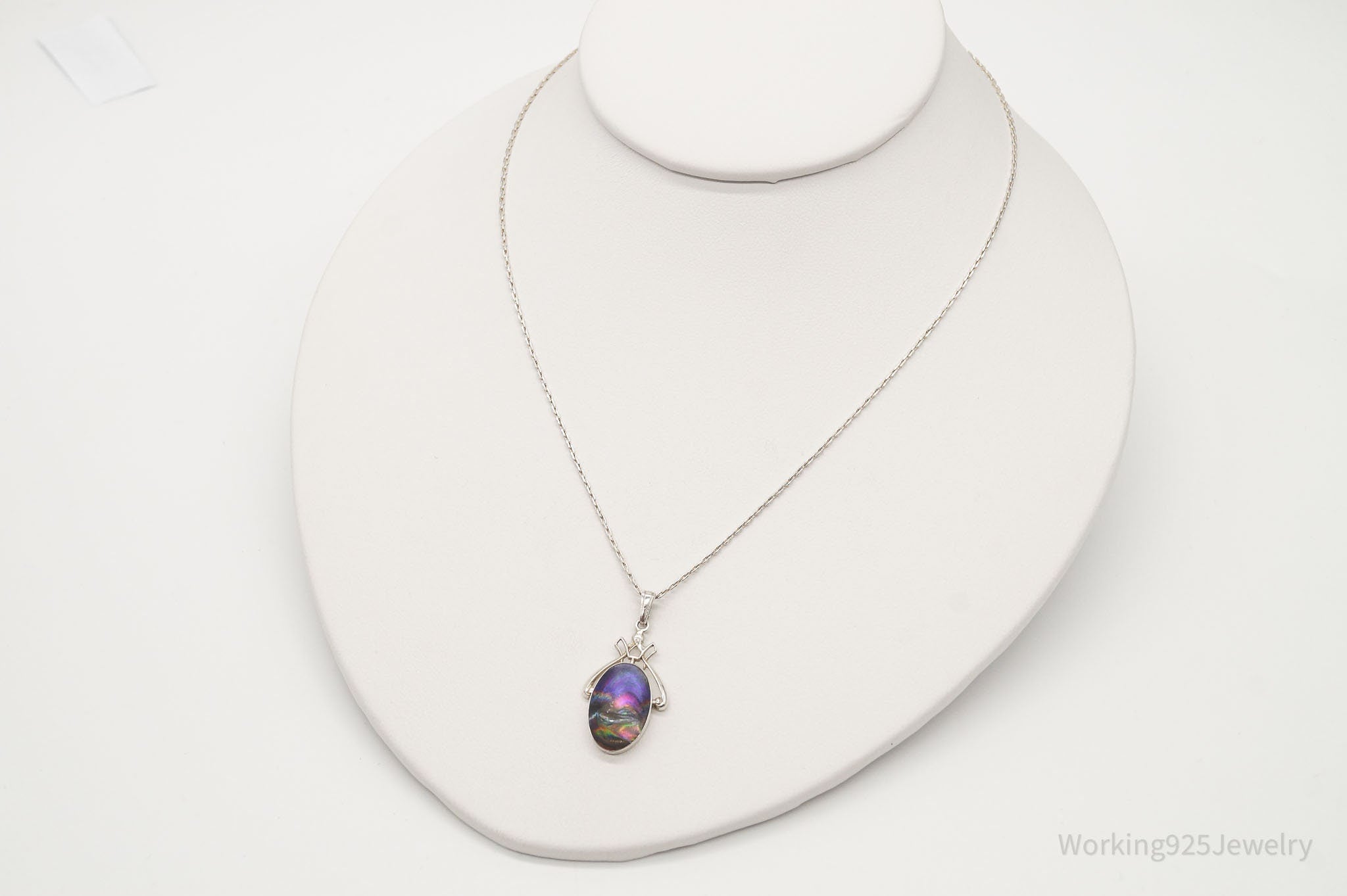 Vintage Designer Ciana Paua Abalone Shell Sterling Silver Necklace | Jewelry > Necklaces > Pendants | Wiccan Center