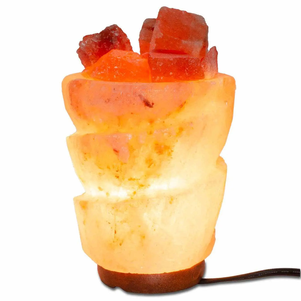 Funnel w/ Chunks Salt Lamp - 9.5" avg. - Cord, Bulb, Dimmer | | Wiccan Center