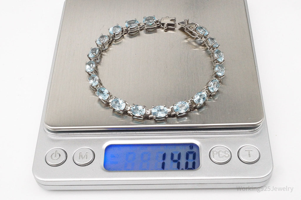 Vintage Blue Topaz Sterling Silver Bracelet | Jewelry > Bracelets | Wiccan Center