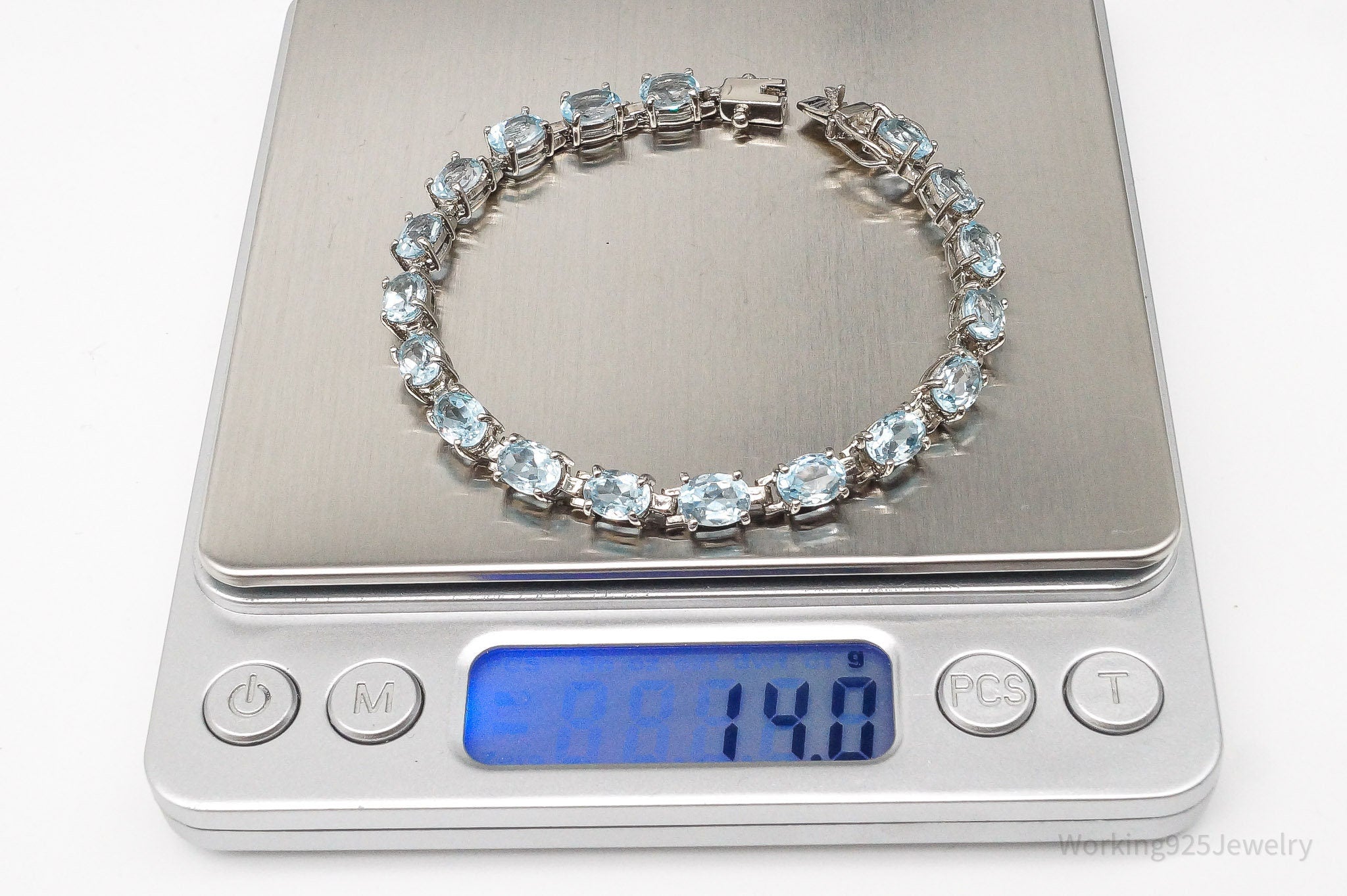 Vintage Blue Topaz Sterling Silver Bracelet | Jewelry > Bracelets | Wiccan Center
