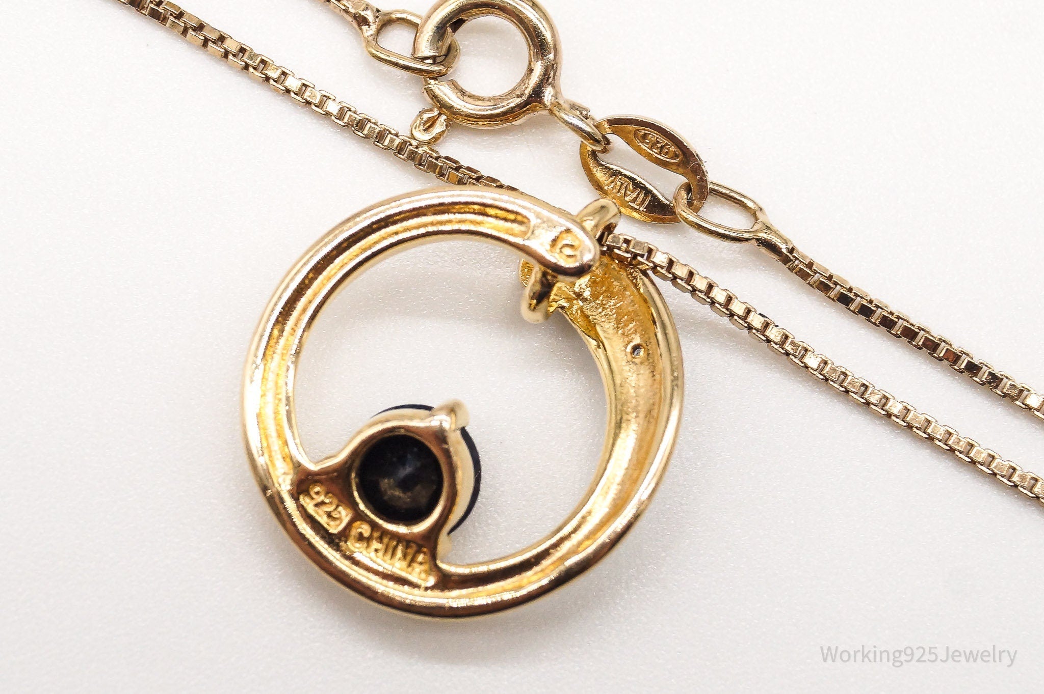 Designer Ross Simons Sapphires One Diamond Gold Vermeil Sterling Silver Necklace | Jewelry > Necklaces > Pendants | Wiccan Center