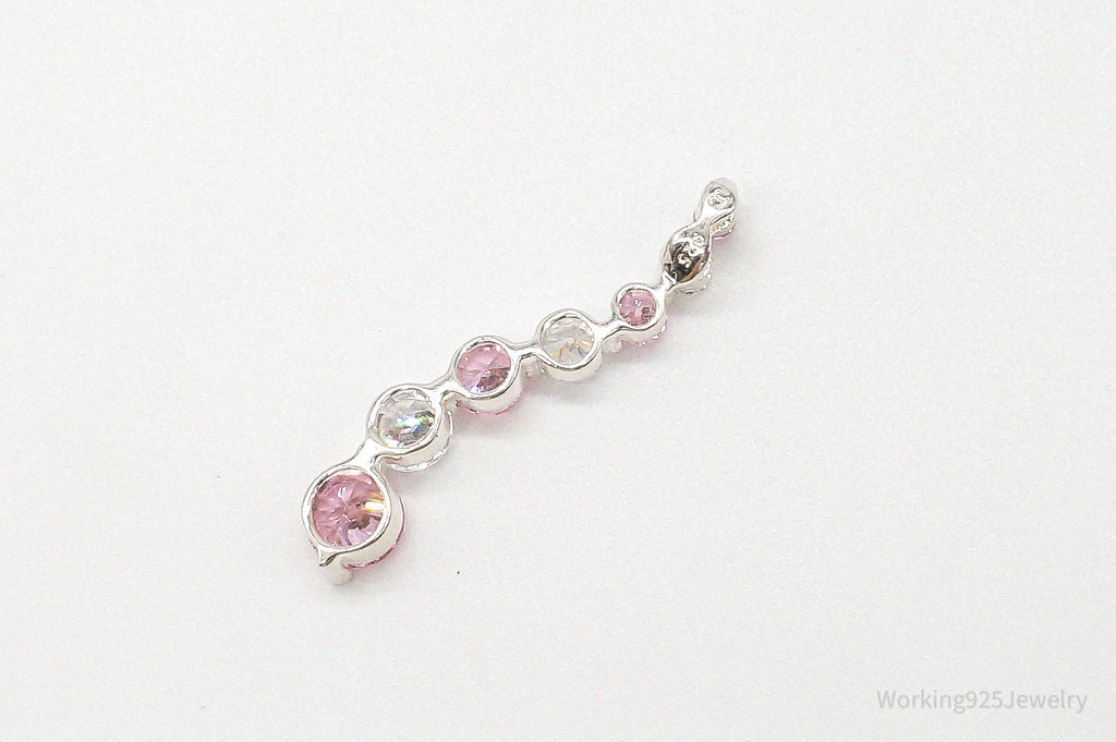 Vintage Pink & White Cubic Zirconia Sterling Silver Pendant | Jewelry > Necklaces > Pendants | Wiccan Center